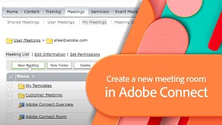 Create a new meeting room in Adobe Connect [upl. by Enirak]