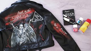 How To Custom Paint Leather Jacket  TipsTricks and Techniques [upl. by Ashlan]