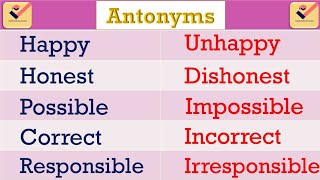 Antonyms  Prefix  Antonyms formed with Prefixes  200 Important Opposite words  Prefix words [upl. by Ramsden546]