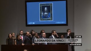 Leonardo da Vincis Salvator Mundi  2017 World Auction Record  Christies [upl. by Leen680]