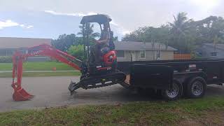 Loading Kubota U17 Mini Excavator without ramps [upl. by Dranrev250]