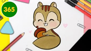 COME DISEGNARE SCOIATTOLO KAWAII  Come disegnare animali [upl. by Marasco]