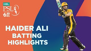 Haider Ali Batting Highlights  Quetta Gladiators vs Peshawar Zalmi  Match 8  HBL PSL 6  MG2T [upl. by Nallad]