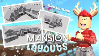 3 FREE Bloxburg Large MANSION Layouts  Step by Step Tutorials  Free to Use [upl. by Kipper]