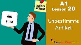 A1  Lesson 20  Indefinite Articles in German  Unbestimmte Artikel  Learn German [upl. by O'Hara]