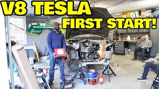 Starting the worlds first V8 powered Tesla [upl. by Dawkins]