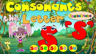 Consonants  The Letter Ss  Short Vowels  Phonics Mix [upl. by Kenti]