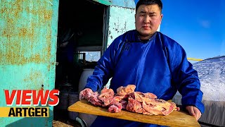 Eating Horse Meat  Mongolian Winter Survival Skills Nomad Life  Views [upl. by Names]