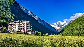 Bellevue Hotel amp Spa Aosta Valley Italian Alps full tour SPECTACULAR location [upl. by Glennis]