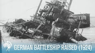 Sunken WWI German Battleship Raised SMS Hindenburg 1924  British Pathé [upl. by Etnahs]