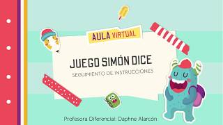 Juego Simón dice  Seguimiento de instrucciones simples  Pre básica [upl. by Aubert]