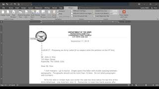 Writing an Army Letter IAW AR 2550 [upl. by Laehplar]