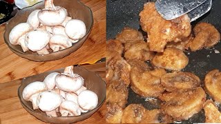 Nefis Mantar Kızartması Tarifi  Kızarmış Mantar Efsane Lezzet  FRİED MUSHROOMS RECİPE ENG SUB [upl. by Maxim]