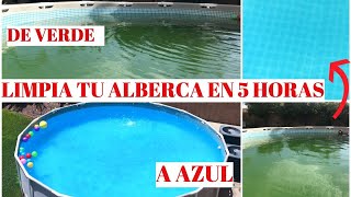 Como Limpiar una Alberca PISCINA Verde  Intex Pool [upl. by Leumhs]