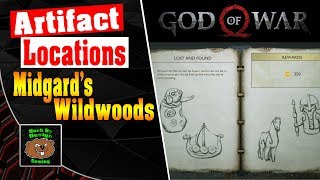 God of War  All Artifact Locations for Midgards Wildwoods  Lost and Found Artifact Set [upl. by Enneirb446]