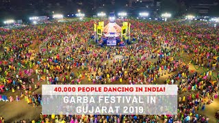 40000 People Dancing in India Garba Festival in Gujarat [upl. by Heydon]