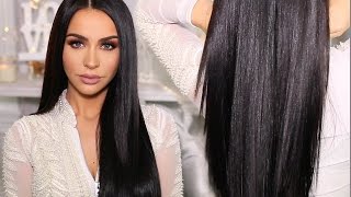 HOW TO SLEEK amp SHINY STRAIGHT HAIR  Carli Bybel [upl. by Oisorbma]