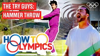 The Try Guys Learn The Hammer Throw [upl. by Darnok]