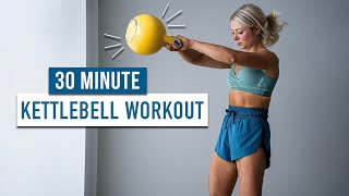 30 MIN Advanced Kettlebell HIIT Workout  Full Body No Repeat [upl. by Ecnal497]