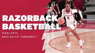 Razorback Basketball Highlights Hogs Defeat Vanderbilt [upl. by Gurtner]