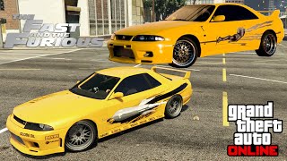 GTA 5  FampF 1  Leons Skyline R33 GTR Build W CRAIG LIEBERMAN  Elegy Retro Customization [upl. by Edana]