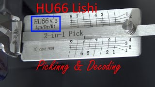 459 HU66 Lishi Picking amp Decoding a Volkswagen Door Lock [upl. by Ecnerol255]