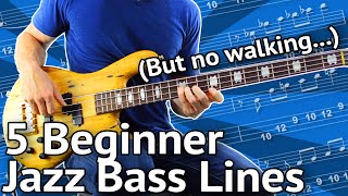 5 BeginnerFriendly JAZZ Bass Lines Guaranteed To Impress [upl. by Atiuqat]