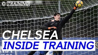 Flying Saves With Courtois  Training With The Chelsea Goalkeepers  Inside Training  Chelsea FC [upl. by Duggan202]