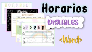 Horarios digitales EN WORD Arely [upl. by Ahsienom]