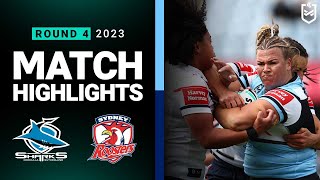 NRLW 2023  Cronulla Sharks v Sydney Roosters  Match Highlights [upl. by Rehtse]