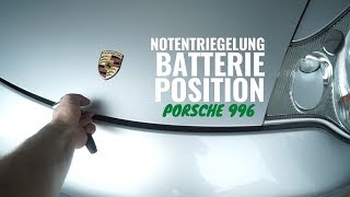 Porsche 911 996 amp 997 Boxster 986 amp 987  Batterie leer  Kofferraum öffnen  Batterie wechseln [upl. by Alesi]