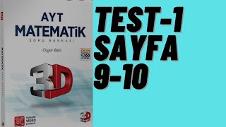 3D AYT MATEMATİK ÇÖZÜMLERİ BÖLÜM1 TEST1 POLİNOMLAR [upl. by Yemaj]