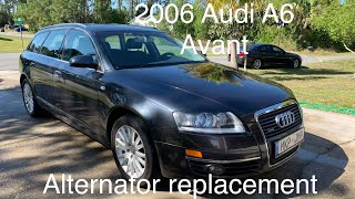 Audi A6 C6 32 Alternator Replacement [upl. by Clauddetta]