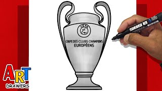 How to Draw TROPHY Champions League UEFA [upl. by Binnings]