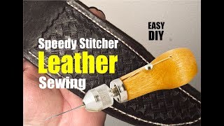 How to sew Leather with the Speedy Stitcher sewing Awl [upl. by Didier481]