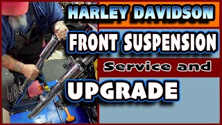 Harley Davidson Front Suspension Service and Upgrade [upl. by Ailimaj]