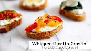 Whipped Ricotta Crostini Recipe the BEST appetizer [upl. by Oinigih]