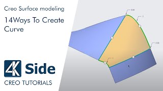 Creo Surface modeling 14 Ways To Create Curve [upl. by Refynnej54]