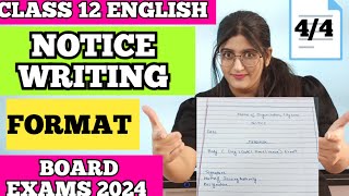 Notice Writing Class 12 Board Exam 2024 [upl. by Ahrendt]