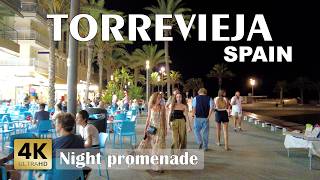 Torrevieja Spain  Night Costa Blanca  Walking tour 4k 60 fps [upl. by Jaala]