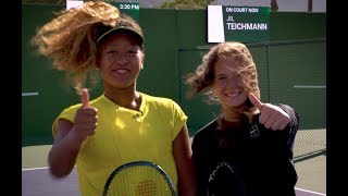 Naomi Osaka learns the Tweener with Daria Kasatkina  Indian Wells 2018 [upl. by Obelia]