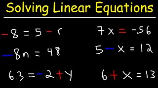 How To Solve Linear Equations In Algebra [upl. by Ruenhcs]