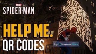 Spiderman PS4 QR Codes Photo Picture Locations Internet Fame Side Mission [upl. by Noir523]