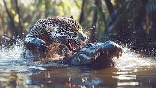 Wild Jaguar Takes On Caiman in EPIC Amazon River Battle [upl. by Sim767]