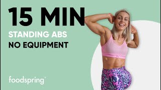 15 MIN Standing Abs  No Repeat  No Equipment  Intense  Summer Shape  foodspring® [upl. by Acile]