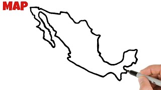 How to Draw Mexico Map  Country Maps Drawing [upl. by Mcclure]