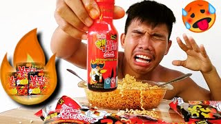 Mukbang Fire Noodles EXTREME CHALLENGE Boy Tapang 🌶️🔥🥵 [upl. by Holmen385]