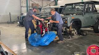 Land Rover Defender 90 Cummins R28 Turbo Diesel Engine Swap [upl. by Finah813]