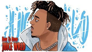 How To Draw JUICE WRLD step by step [upl. by Esiuol]