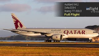 Worlds Longest Flight  Full Flight Qatar Airways Auckland to Doha  Boeing 777200LR [upl. by Ahsyekal]